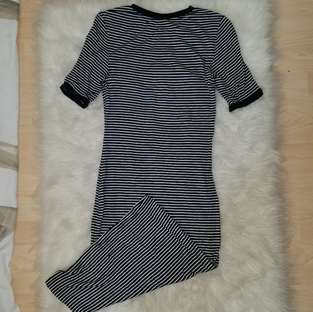 Black and White Striped Bodycon Dress